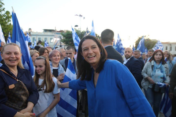 Η Νίκη Κεραμέως στην κεντρική προεκλογική συγκέντρωση της ΝΔ