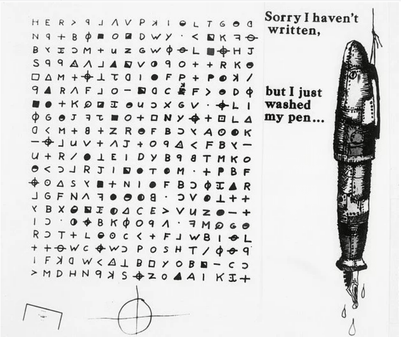 Ένα από τα κρυπτογραφήματα που έστειλε ο Zodiac Killer