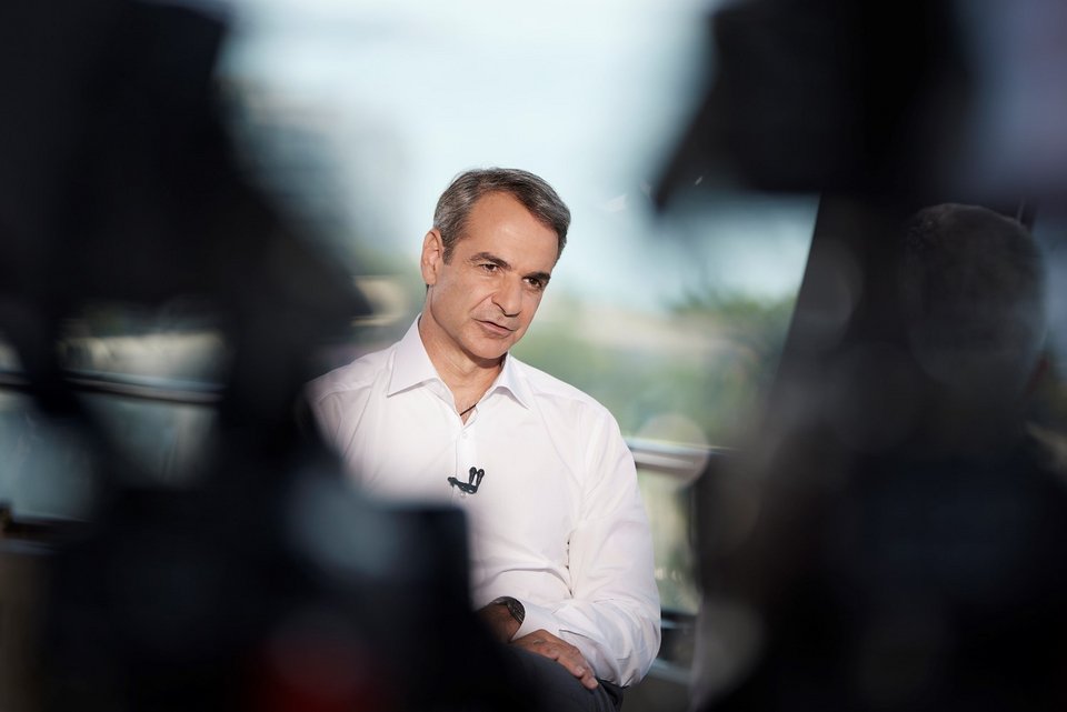 Ο Κυριάκος Μητσοτάκης κατά την συνέντευξη που παραχώρησε στο Νίκο Χατζηνικολάου