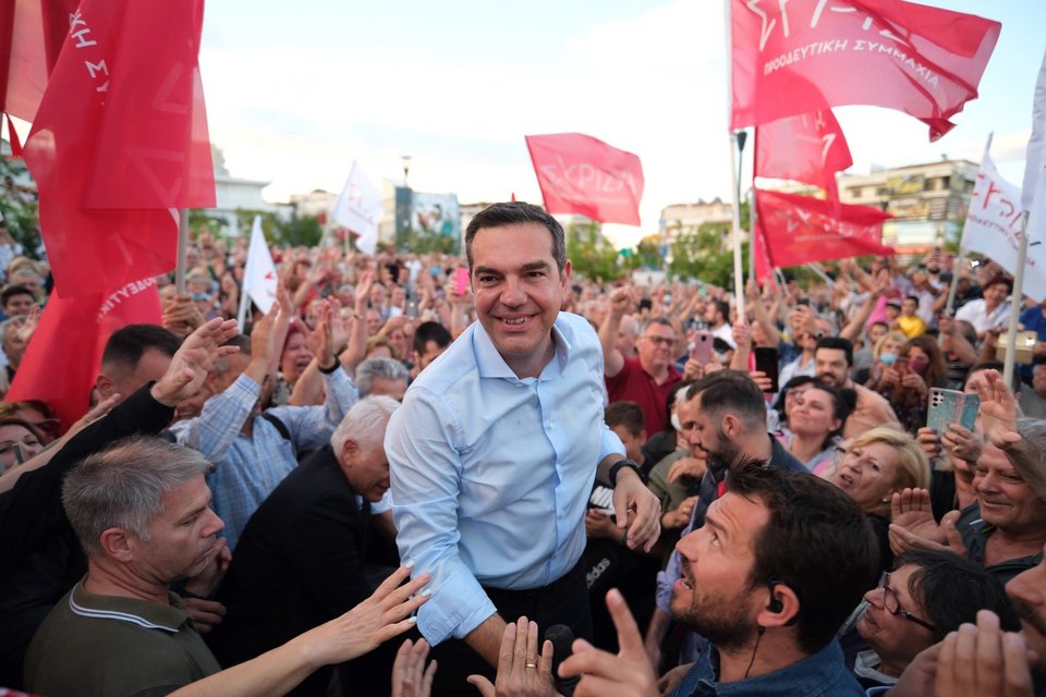 Ο Αλέξης Τσίπρας σε ομιλία στην πλατεί Ελευθερίας στον Κορυδαλλό