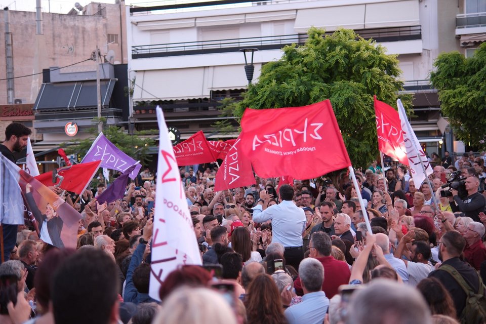 Ο Αλέξης Τσίπρας σε ομιλία στην πλατεί Ελευθερίας στον Κορυδαλλό
