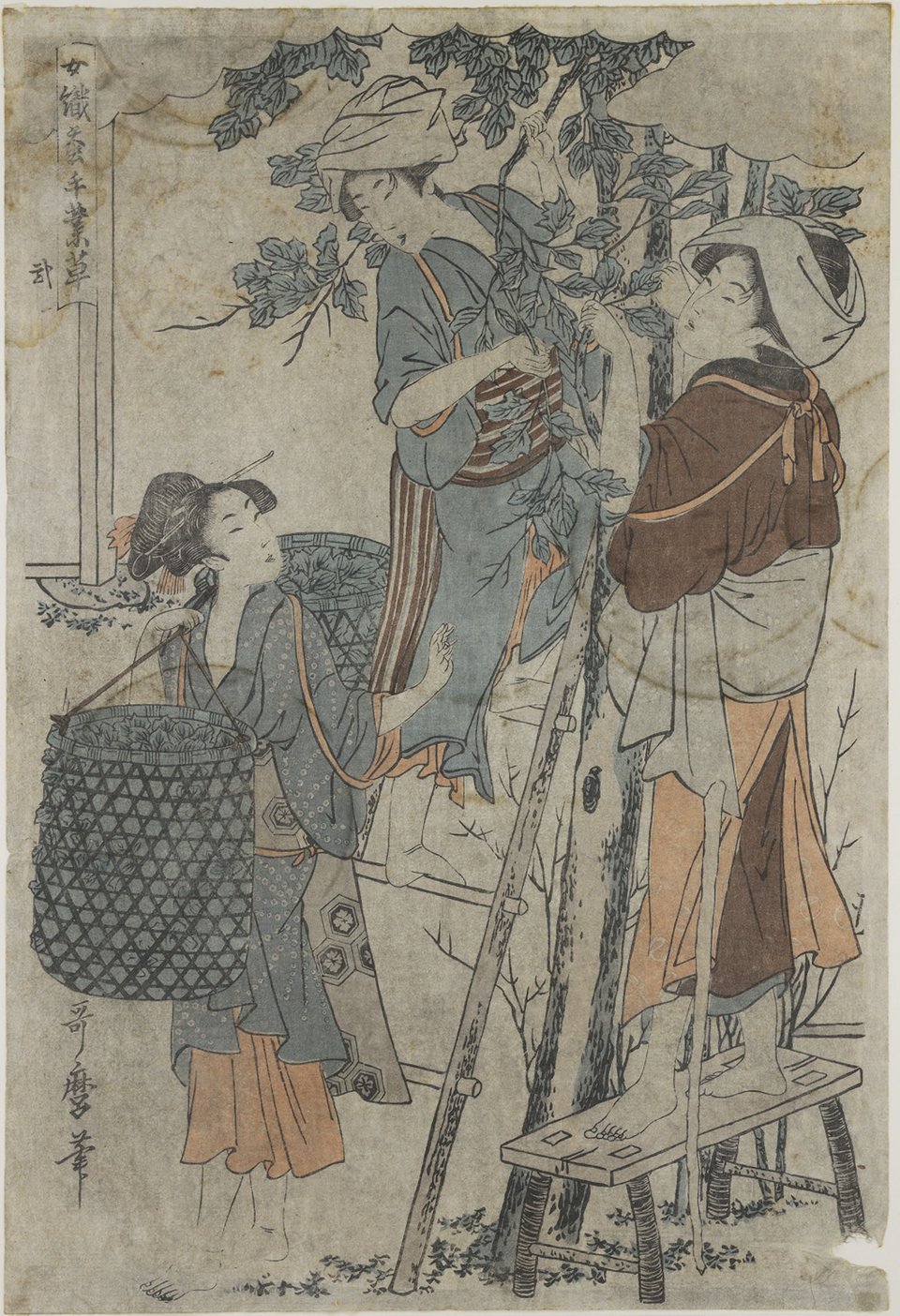 έγχρωμη ξυλογραφία (oban) του Kitagawa Utamaro. © Μουσείο Ασιατικής Τέχνης Κέρκυρας