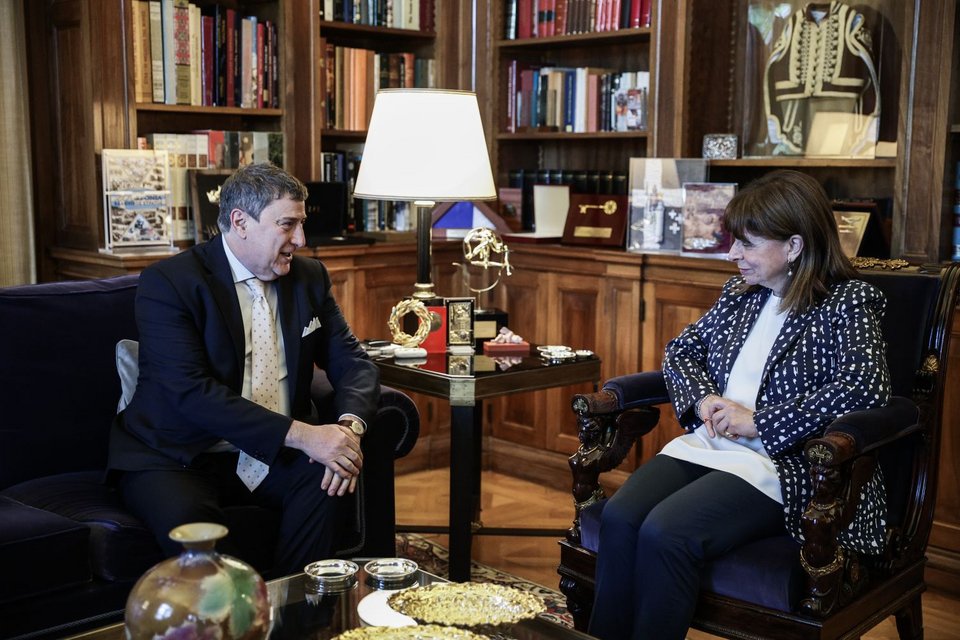 Η ΠτΔ Κατερίνα Σακελλαροπούλου είχε συναντήσεις με την γγ του Συμβουλίου της Ευρώπης και τον διοικητή της Αναπτυξιακής Τράπεζας του Συμβουλίου της Ευρώπης / Φωτογραφία: Eurokinissi