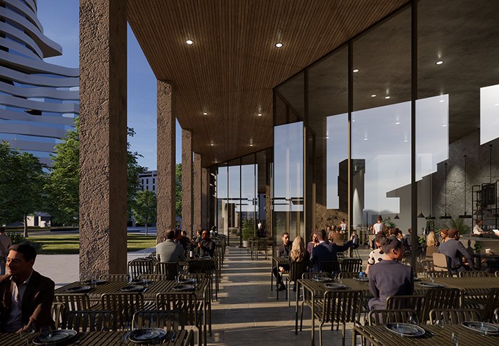 Το εστιατόριο που θα βρίσκεται στο ισόγειο του ουρανοξύστη. 