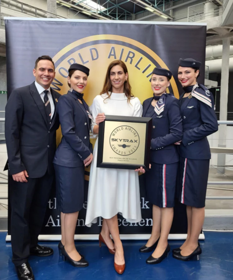 Η βράβευση για την «Καλύτερη Περιφερειακή Αεροπορική Εταιρεία στην Ευρώπη» στα Skytrax World Airline Awards 2023