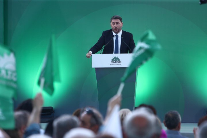 Η ομιλία Ανδρουλάκη στη Θεσσαλονίκη -Φωτογραφία: ΒΑΣΙΛΗΣ ΒΕΡΒΕΡΙΔΗΣ / ΜΟΤΙΟΝ ΤΕΑΜ