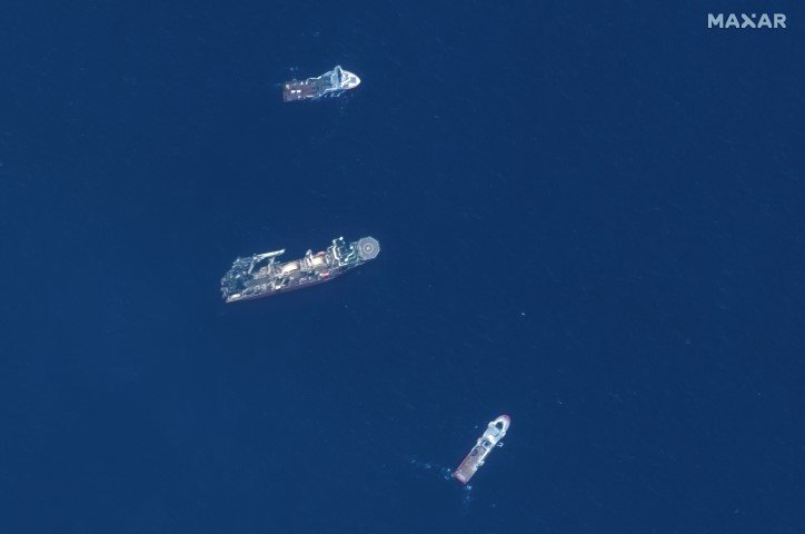 Δορυφορική εικόνα από τα σκάφη Horizon Arctic, Deep Energy και Skandi Vinland που έκαναν έρευνες για το υποβρύχιο Titan