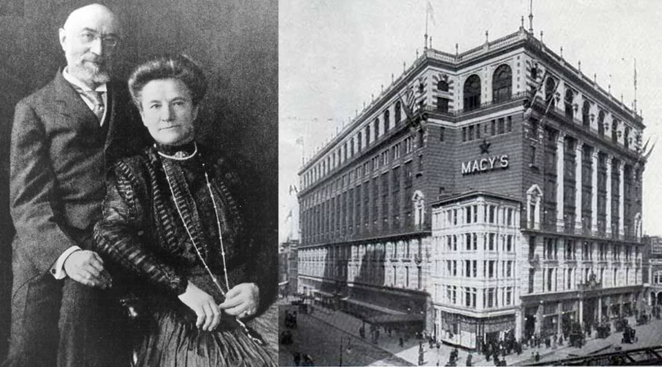 H Άιντα και Ισιντόρ Στράους, συνιδρυτής των πολυκαταστημάτων Macy's / Φωτογραφίες: straushistoricalsociety.org / Wikipedia