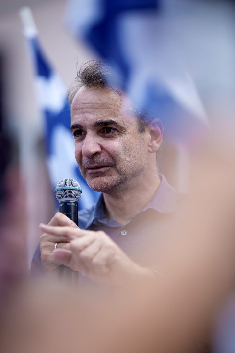 Ο Κυριάκος Μητσοτάκης στο Γύθειο -Φωτογραφία: Γρ. Τύπου ΝΔ/Δημήτρης Παπαμήτσος