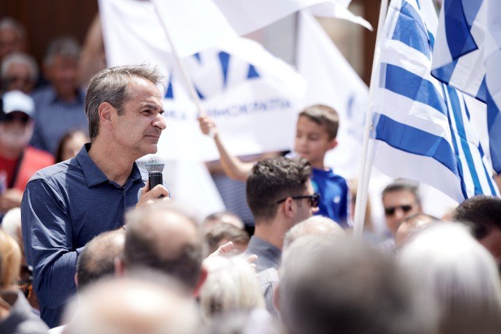 Ο Κυριάκος Μητσοτάκης στο Γύθειο -Φωτογραφία: Γρ. Τύπου ΝΔ/Δημήτρης Παπαμήτσος