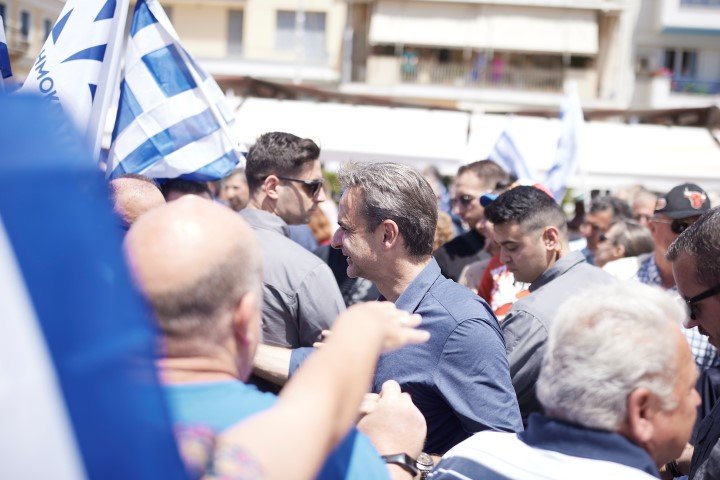 Ο Κυριάκος Μητσοτάκης στο Γύθειο -Φωτογραφία: Γρ. Τύπου ΝΔ/Δημήτρης Παπαμήτσος