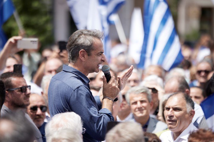 Ο Κυριάκος Μητσοτάκης στο Γύθειο -Φωτογραφία: Γρ. Τύπου ΝΔ/Δημήτρης Παπαμήτσος