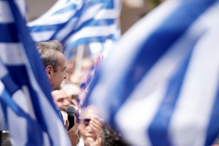 Ο Κυριάκος Μητσοτάκης στο Γύθειο -Φωτογραφία: Γρ. Τύπου ΝΔ/Δημήτρης Παπαμήτσος