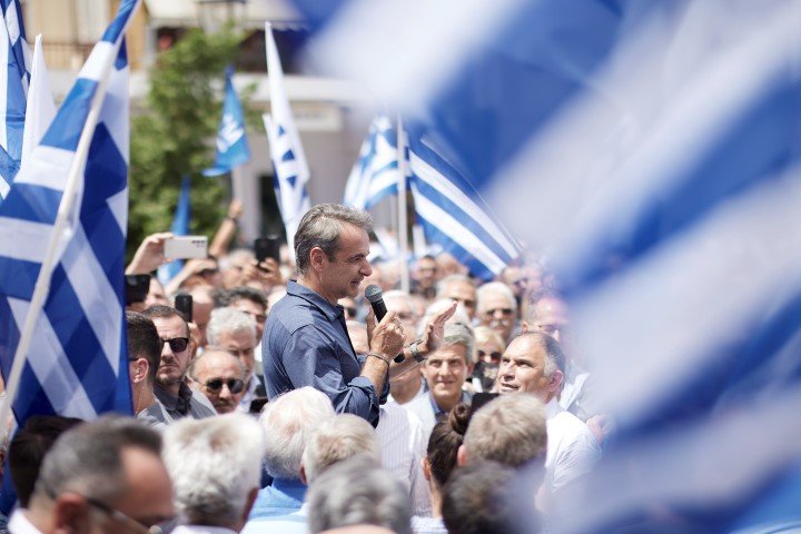 Ο Κυριάκος Μητσοτάκης στο Γύθειο -Φωτογραφία: Γρ. Τύπου ΝΔ/Δημήτρης Παπαμήτσος