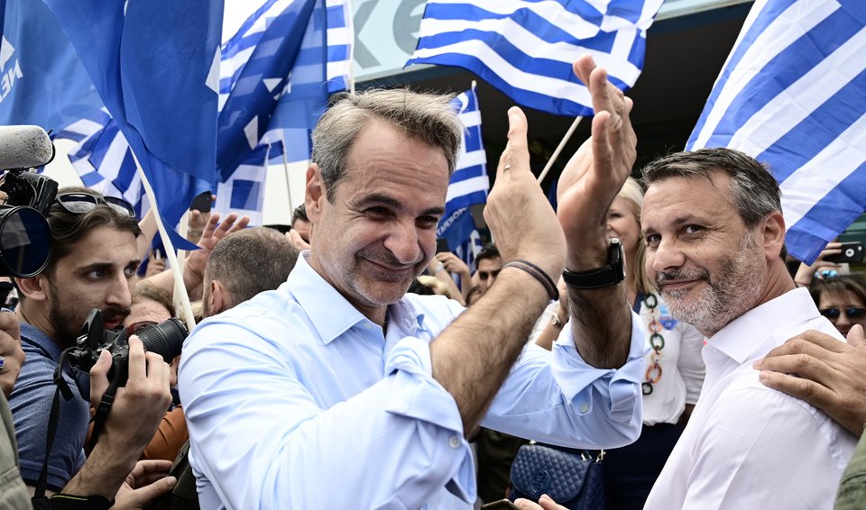 Ο Κυριάκος Μητσοτάκης στη Σαλαμίνα