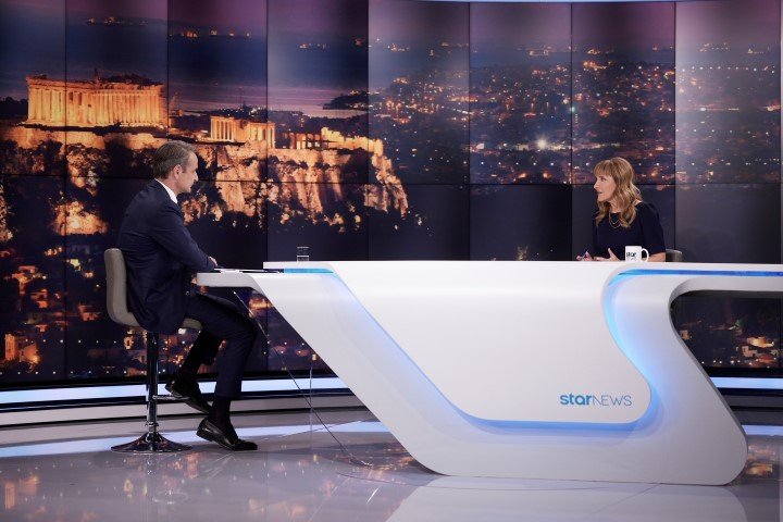 Ο Κυριάκος Μητσοτάκης στη συνέντευξη στο Star και στη Μάρα Ζαχαρέα