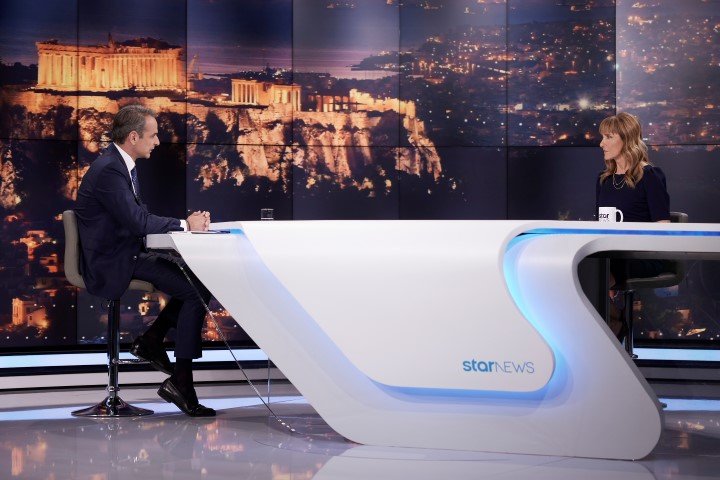 Ο Κυριάκος Μητσοτάκης στη συνέντευξη στο Star και στη Μάρα Ζαχαρέα