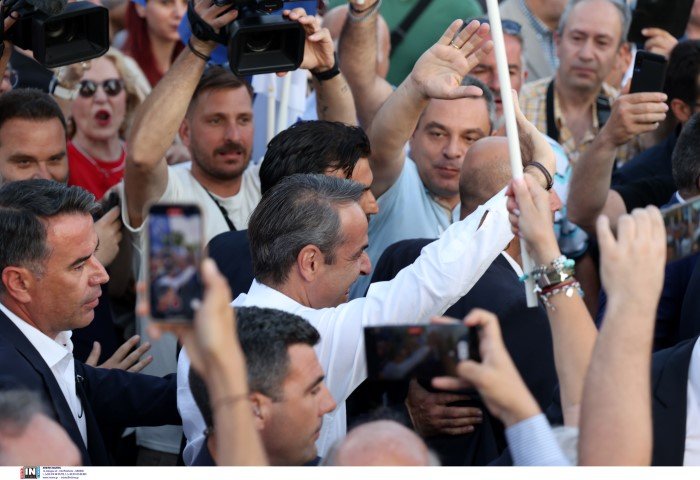 Ο Κυριάκος Μητσοτάκης στη Θεσσαλονίκη -Φωτογραφία: Δημήτρης Παπαμήτσος/Γρ. Τύπου ΝΔ