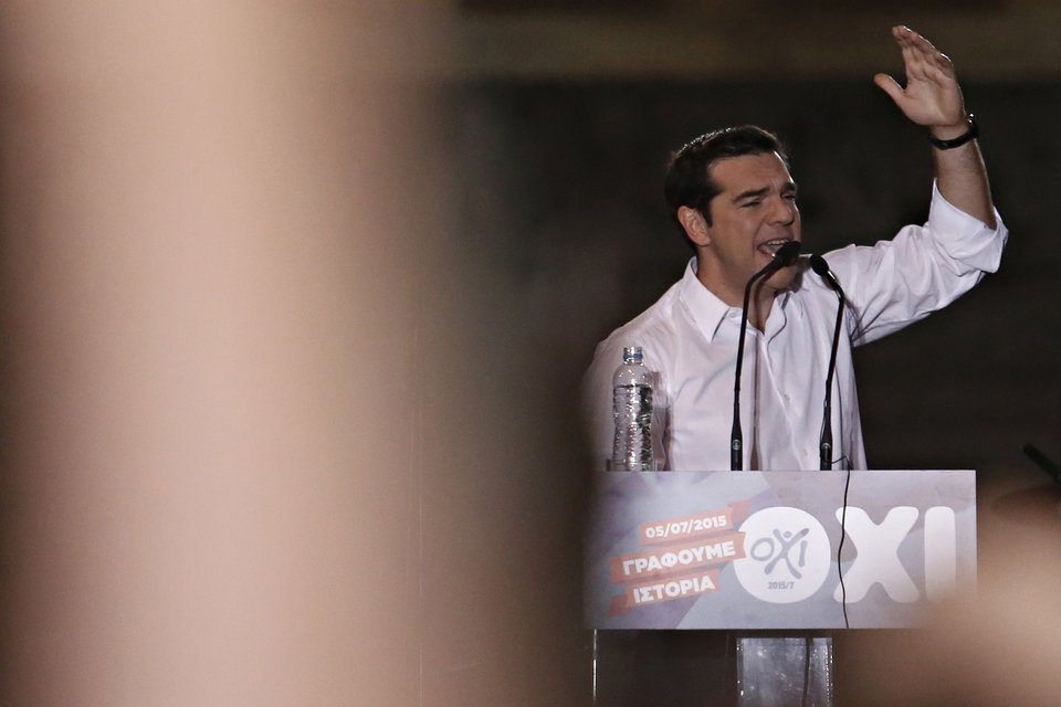 Ο Αλέξης Τσίπρας σε ομιλία του υπέρ του «Οχι» για το δημοψήφισμα