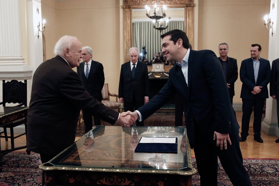 Ο Αλέξης Τσίπρας στην ορκωμοσία του ως πρωθυπουργός το 2015