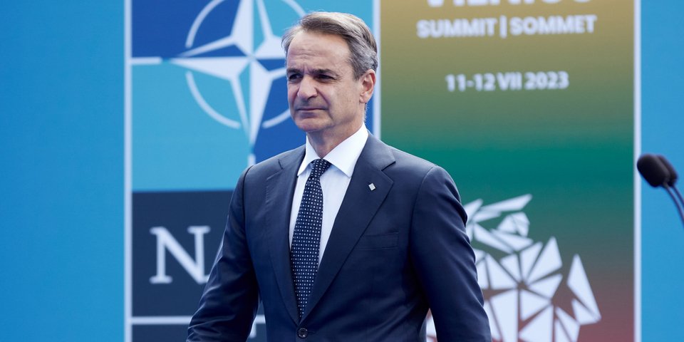 Ο Κυριάκος Μητσοτάκης έκανε την πρώτη του παρέμβαση στη Σύνοδο του ΝΑΤΟ / Φωτογραφία: ΔΗΜΗΤΡΗΣ ΠΑΠΑΜΗΤΣΟΣ/ΓΡΑΦΕΙΟ ΤΥΠΟΥ ΠΡΩΘΥΠΟΥΡΓΟΥ/EUROKINISSI