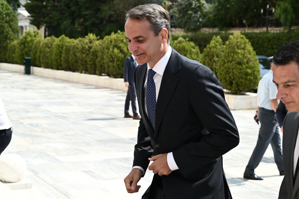 Ο Κυριάκος Μητσοτάκης στην ορκωμοσία της Βουλής /Eurokinissi