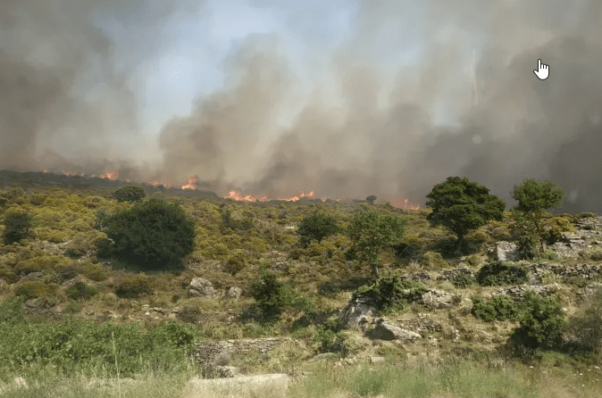 Φωτιά σε ορεινή περιοχή στη Νάξο