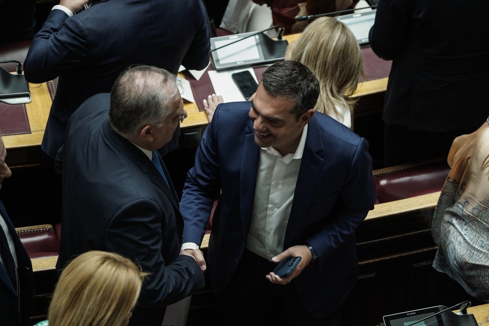 Ο Τάκης Θεοδωρικάκος με τον Αλέξη Τσίπρα