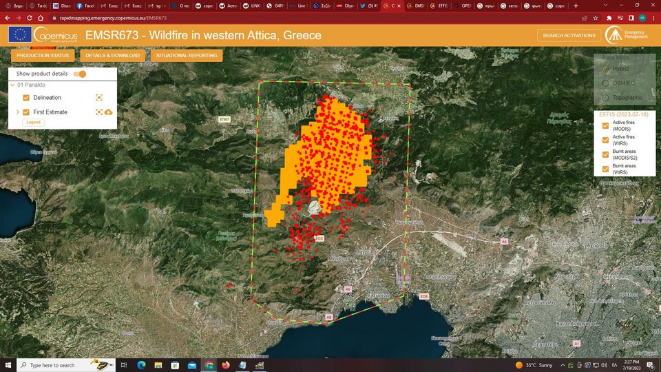 Ο χάρτης του Copernicus για τα Δερβενοχώρια
