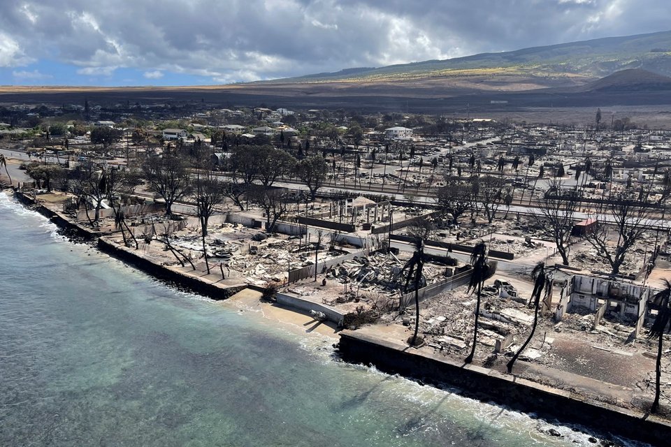 Η απόλυτη καταστροφή από την φονική πυρκαγιά στην πόλη Λαχάινα, στη Χαβάη / Φωτογραφία: AP