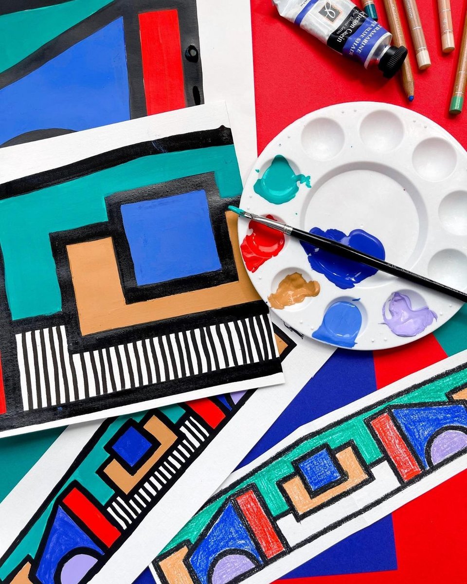 Σκίτσα με τη ζωηρή παλέτα της Camille Walala / Φωτογραφία: camillewalala/Instagram