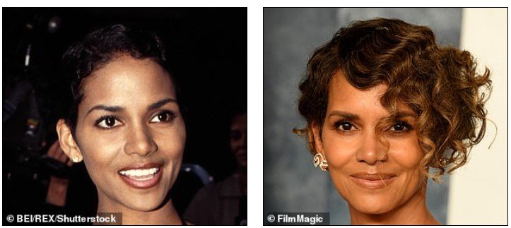 Η Halle Berry φαίνεται να έχει σταματήσει να γερνάει εντελώς τα τελευταία χρόνια, εξακολουθώντας να μοιάζει σαν να είναι στα 20 της (στη φωτογραφία το 1995 αριστερά και το 2023 δεξιά)