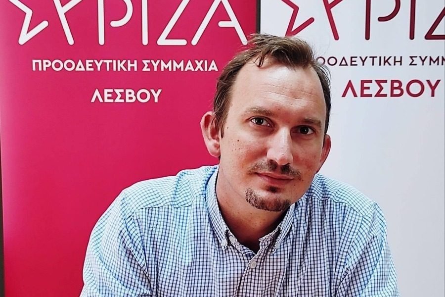 Ο συντονιστής του ΣΥΡΙΖΑ Λέσβου Στ. Καραβασίλης που παραιτήθηκε -Φωτογραφία: stonisi.gr