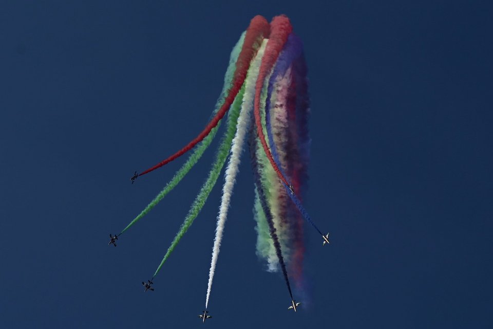 Σχηματισμοί μαχητικών αεροσκαφών στο Athens Flying Week 2023, στην Τανάγρα