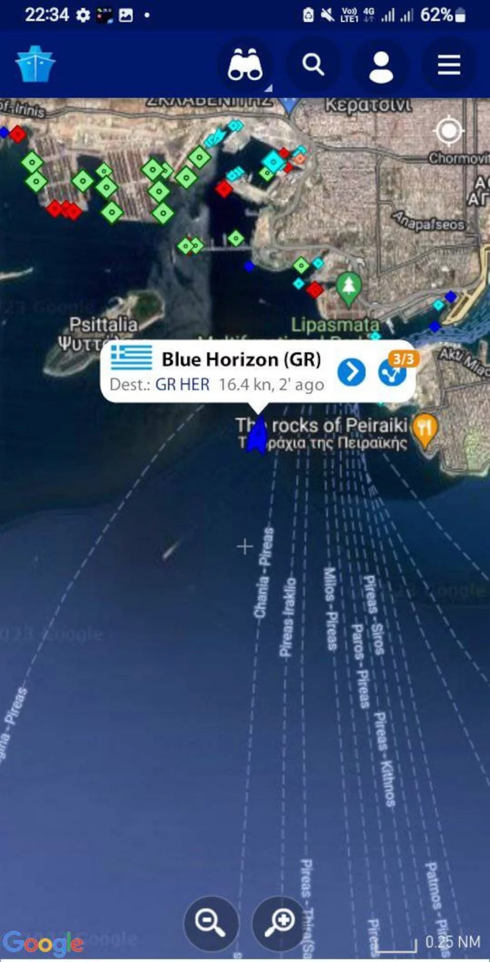 Η επιστροφή του Blue Horizon στον Πειραιά / Φωτογραφία: Facebook