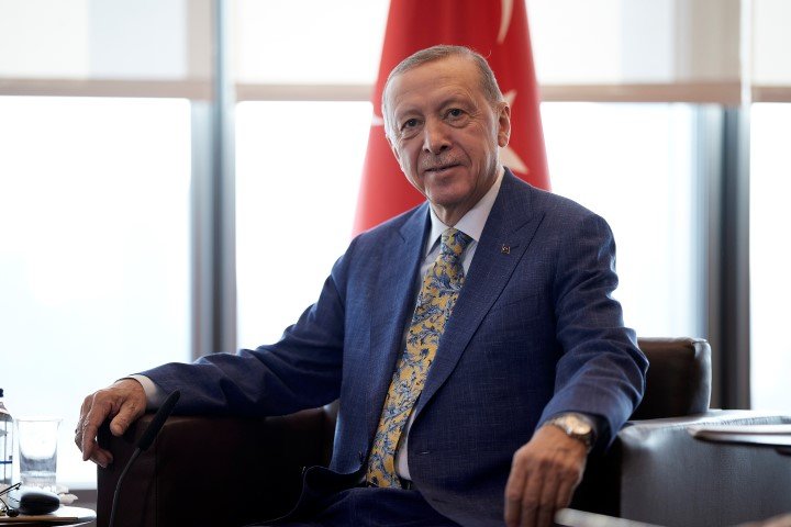 Ο Τούρκος πρόεδρος Ερντογάν κατά τη συνάντηση με τον Κυριάκο Μητσοτάκη / Φωτογραφία: Γρ. Τύπου Πρωθυπουργού/Δημήτρης Παπαμήτσος