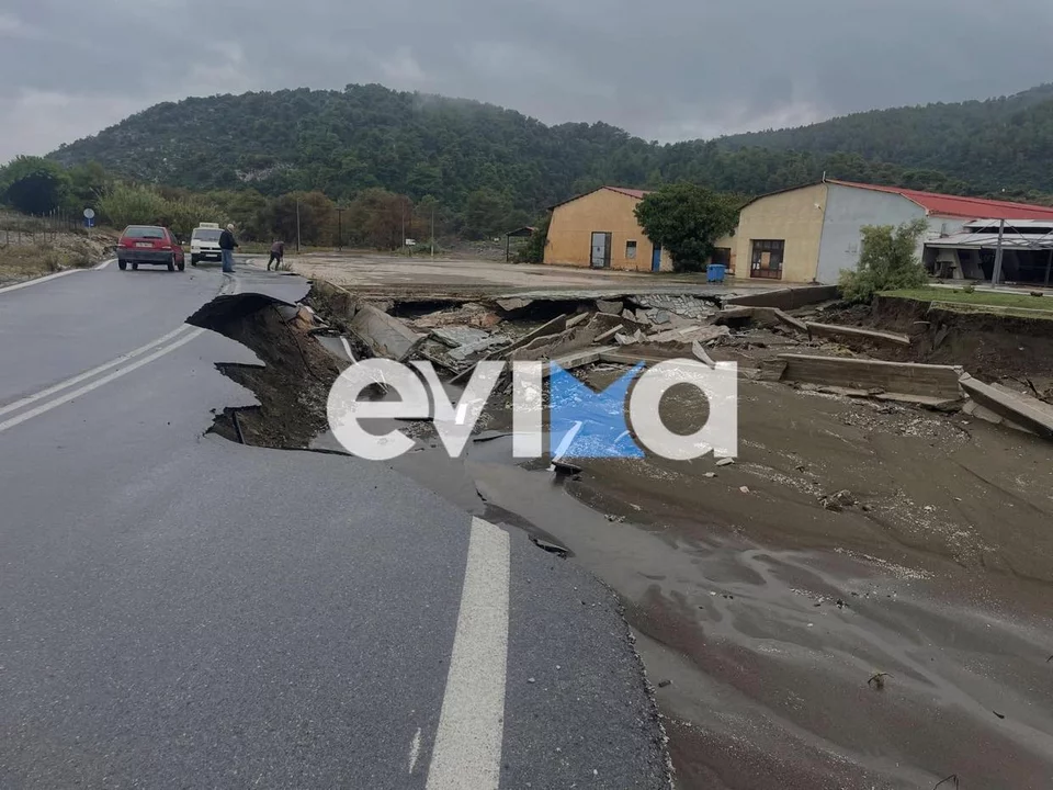 καταστροφές από την κακοκαιρία Elias στην Εύβοια