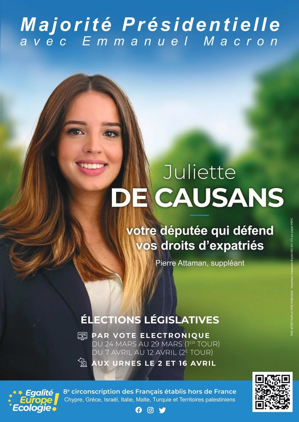 Posteri i fushatës së Juliette de Causans