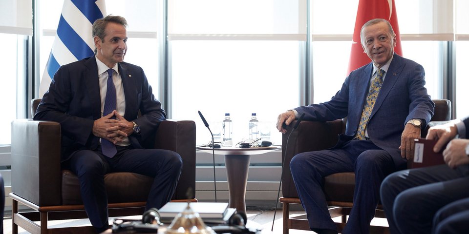 Κυριάκος Μητσοτάκης και Ταγίπ Ερντογάν στη Νέα Υόρκη / Φωτογραφία: Γρ. Τύπου Πρωθυπουργού/Δημήτρης Παπαμήτσος