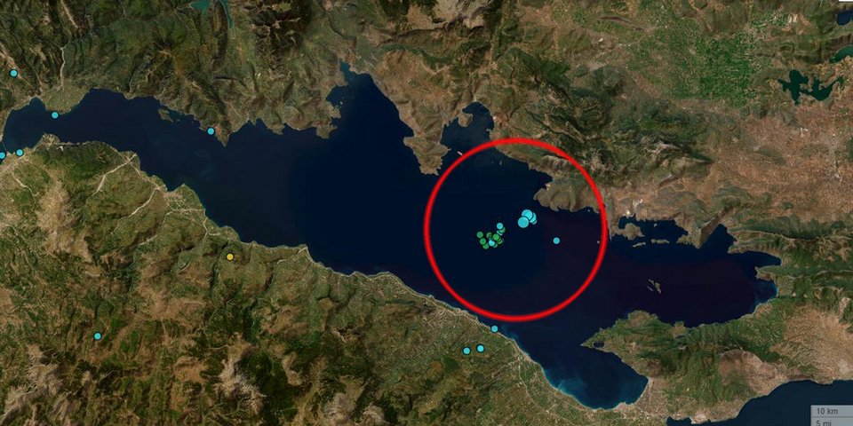 Οι 22 σεισμοί που σημειώθηκαν μέσα σε 16 ώρες στον Κορινθιακό Κόλπο / Γεωδυναμικό Ινστιτούτο