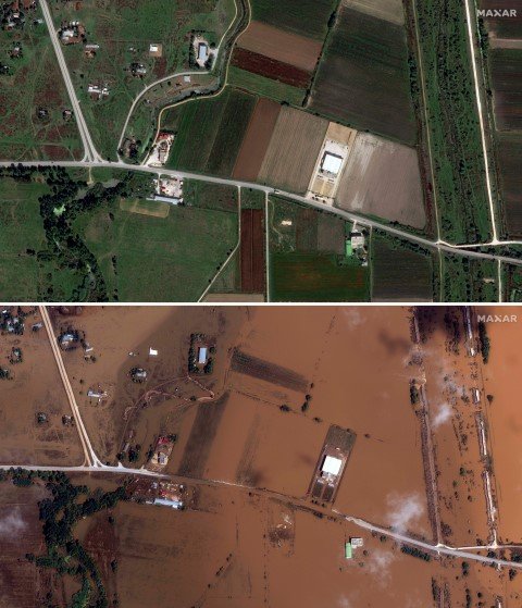 Satellite image ©2023 Maxar Technologies via AP