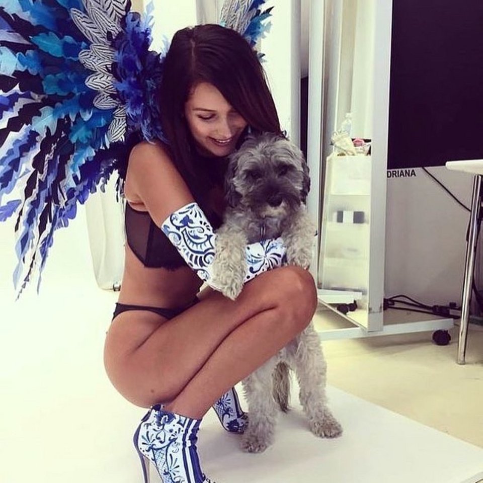 Η Μπέλα Χαντίντ στα παρασκήνια με ένα σκυλάκι