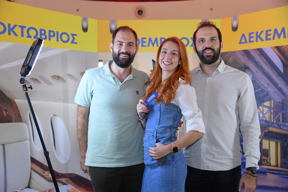 Ο Αργύρης Κατσιρούμπας, η Όλγα Αγγέλη και ο Ιάκωβος Γρυλλάκης από την ομάδα του ΟΠΑΠ