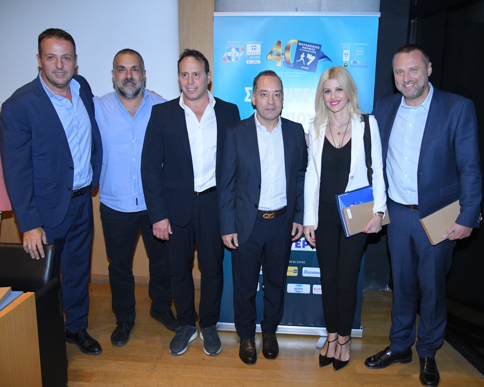 Ο Γενικός Διευθυντής του ΣΕΓΑΣ Σωτήρης Κυρανάκος, ο Head of Sponsorships του ΟΠΑΠ Θανάσης Μπασδέκης, ο αντιπρόεδρος του ΣΕΓΑΣ Κώστας Κεντέρης, ο Public &amp; Media Relations Director του ΟΠΑΠ Μανώλης Σταυρουλάκης, η Υφυπουργός Τουρισμού Έλενα Ράπτη και ο Chief Marketing Officer του ΟΠΑΠ Γιάννης Ρόκκας 