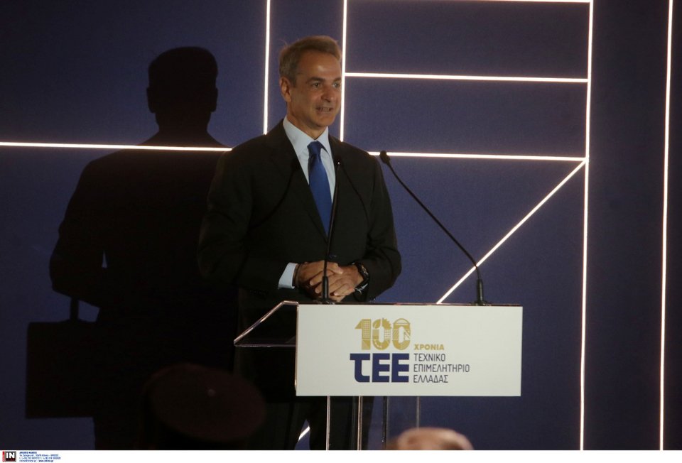 Ο πρωθυπουργός Κυριάκος Μητσοτάκης στην εκδήλωση για τα 100 χρόνια από την ίδρυση του Τεχνικού Επιμελητηρίου Ελλάδος / Φωτογραφία: Intime-ΚΑΜΣΗΣ ΔΗΜΟΣΘΕΝΗΣ