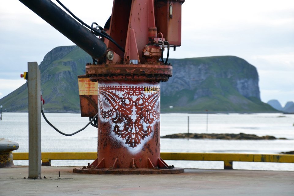 Δαντελένιο μοτίβο στο Lofoten της Νορβηγίας