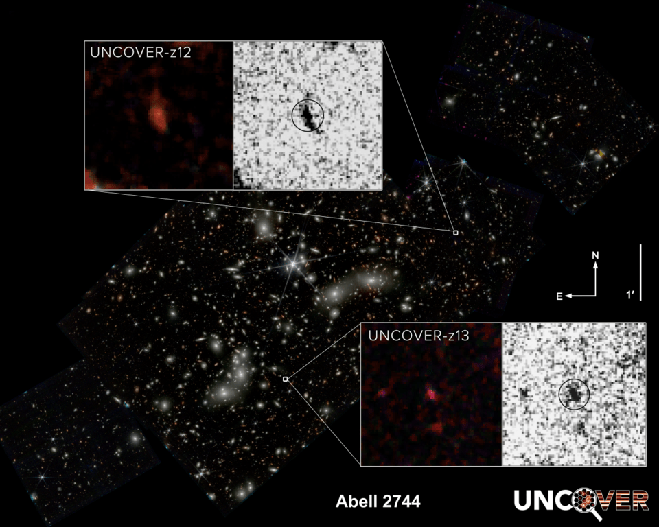 φωτογραφία: NASA, UNCOVER (Bezanson et al., DIO: 10.48550/arXiv.2212.04026) Insets: NASA, UNCOVER (Wang et al., 2023) Composition: Dani Zemba/Penn State