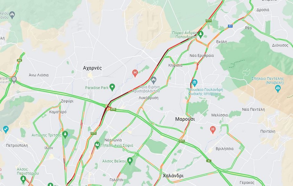 Μποτιλιάρισμα στην Εθνική Οδό Αθηνών-Λαμίας