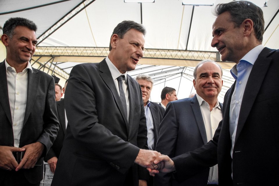 Ο Κυριάκος Μητσοτάκης στη μονάδα διαχείρισης απορριμμάτων της Πελοποννήσου / Φωτογραφία: ΒΑΣΙΛΗΣ ΠΑΠΑΔΟΠΟΥΛΟΣ/EUROKINISSI