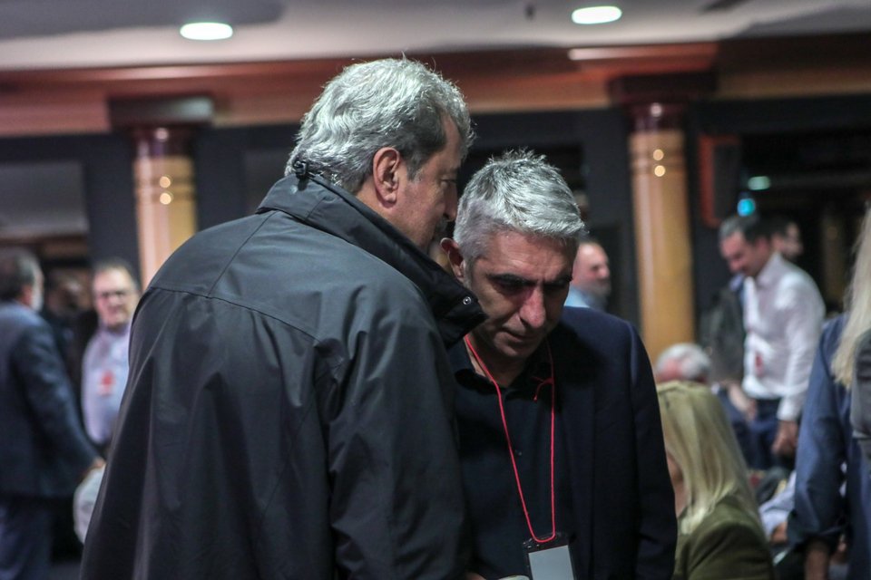 Οι «Ηρακλείς» του Στ. Κασσελάκη, Γ. Τσίπρας και Π. Πολάκης -Φωτογραφία: Dimitris Peristeris / SOOC